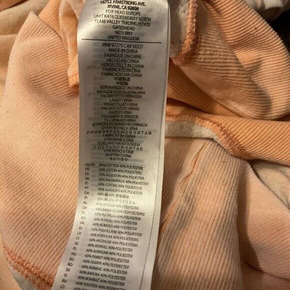 Fox Pullover Hoodie‎ Womens Sz M Light Orange Y2K Racing Moto Logo Burnout - Picture 13 of 13